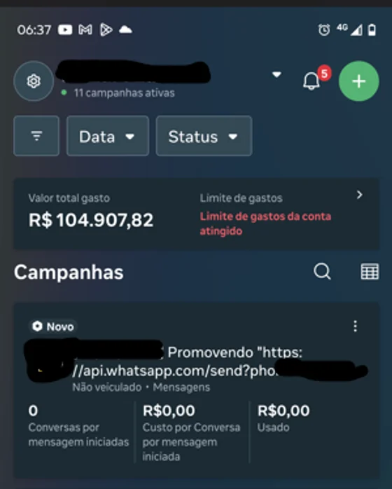Painel de resultados de campanha de tráfego pago no segmento de higienização de sofás · sp